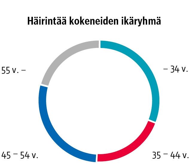 Häirintää kokeneiden ikäryhmä