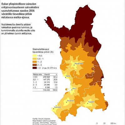 Paikkatieto – avain sairaaloiden saavutettavuuden analysointiin