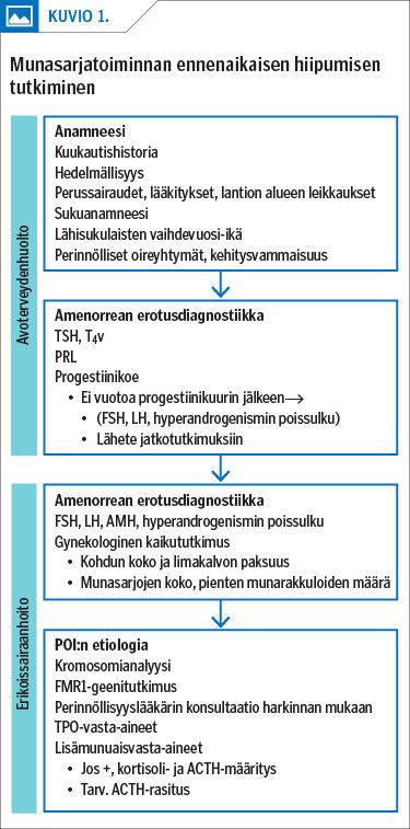 Munasarjatoiminnan ennenaikaisen hiipumisen tutkiminen