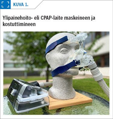 Ylipainehoito- eli CPAP-laite maskeineen ja kostuttimineen