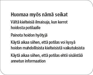 Huomaa myös nämä seikat