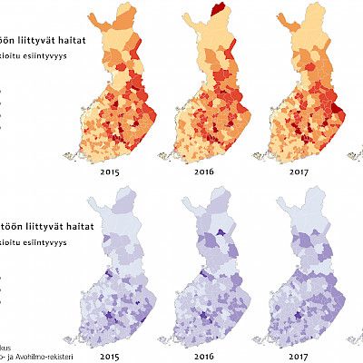 Regional prevalence of substance-abuse-related diagnoses and healthcare costs in 2015–2018