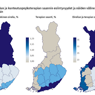 Psyykkiset haasteet ja kuntoutuspsykoterapiaa saaneet ­– alueellinen eriarvoisuus Suomessa