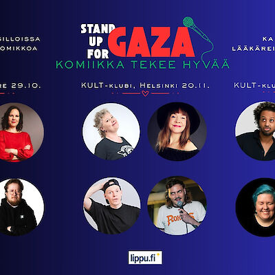 Stand up -koomikot esiintyvät Gazan hyväksi